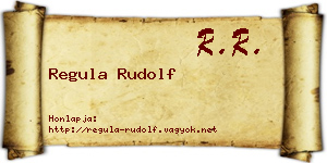 Regula Rudolf névjegykártya